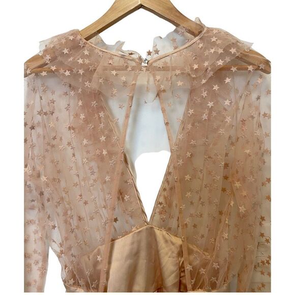 For Love & Lemons All That Glitters Mini Dress in Almond Size L - Picture 13 of 14